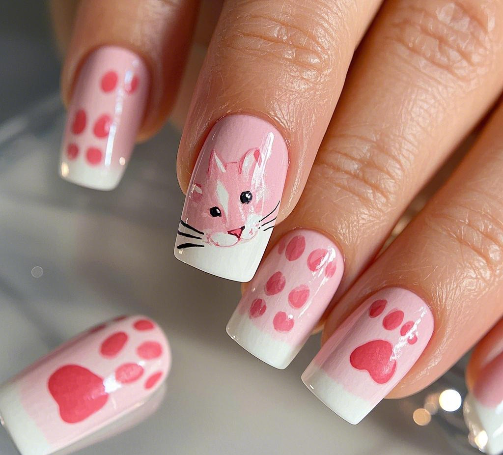 For Cat Lovers! 12 Adorable Cat – themed Nail Designs Recommended